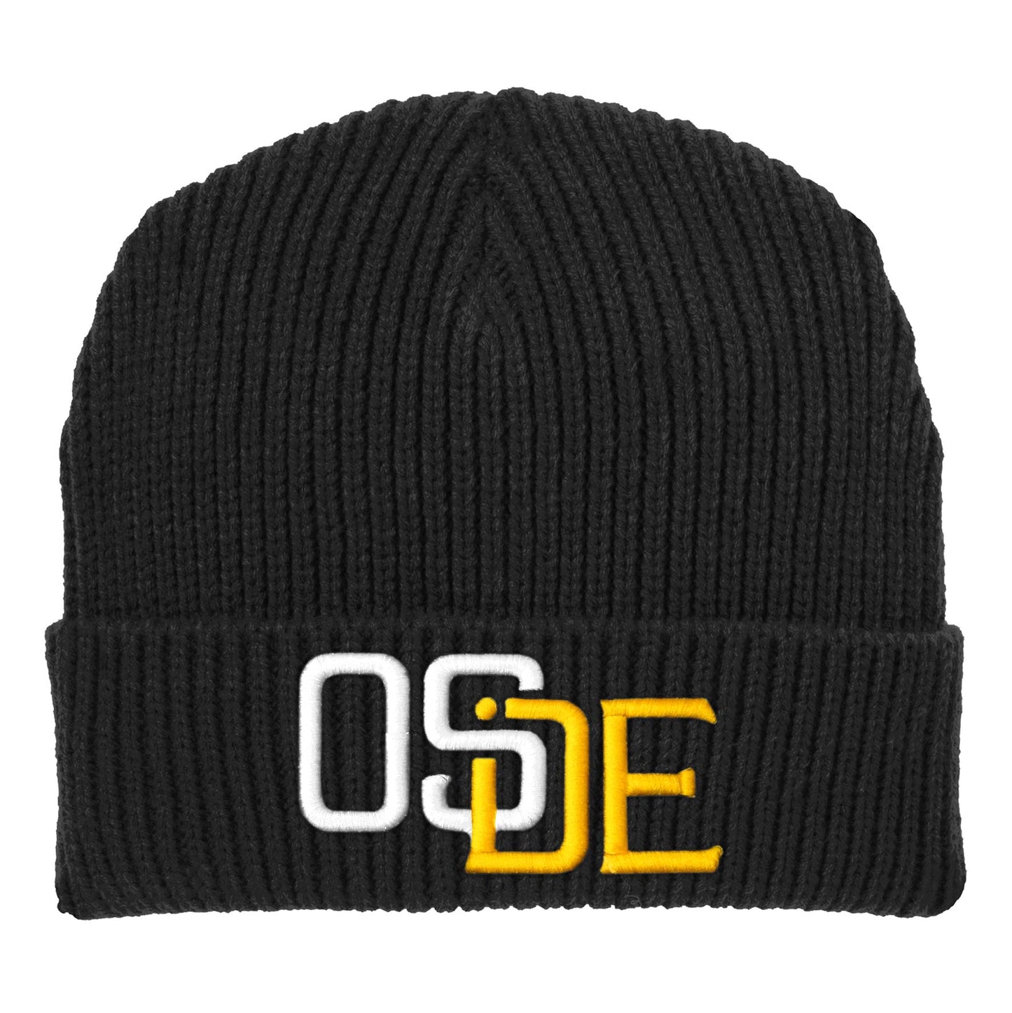Oside SD Watch Cap Beanie - Black, White and Gold