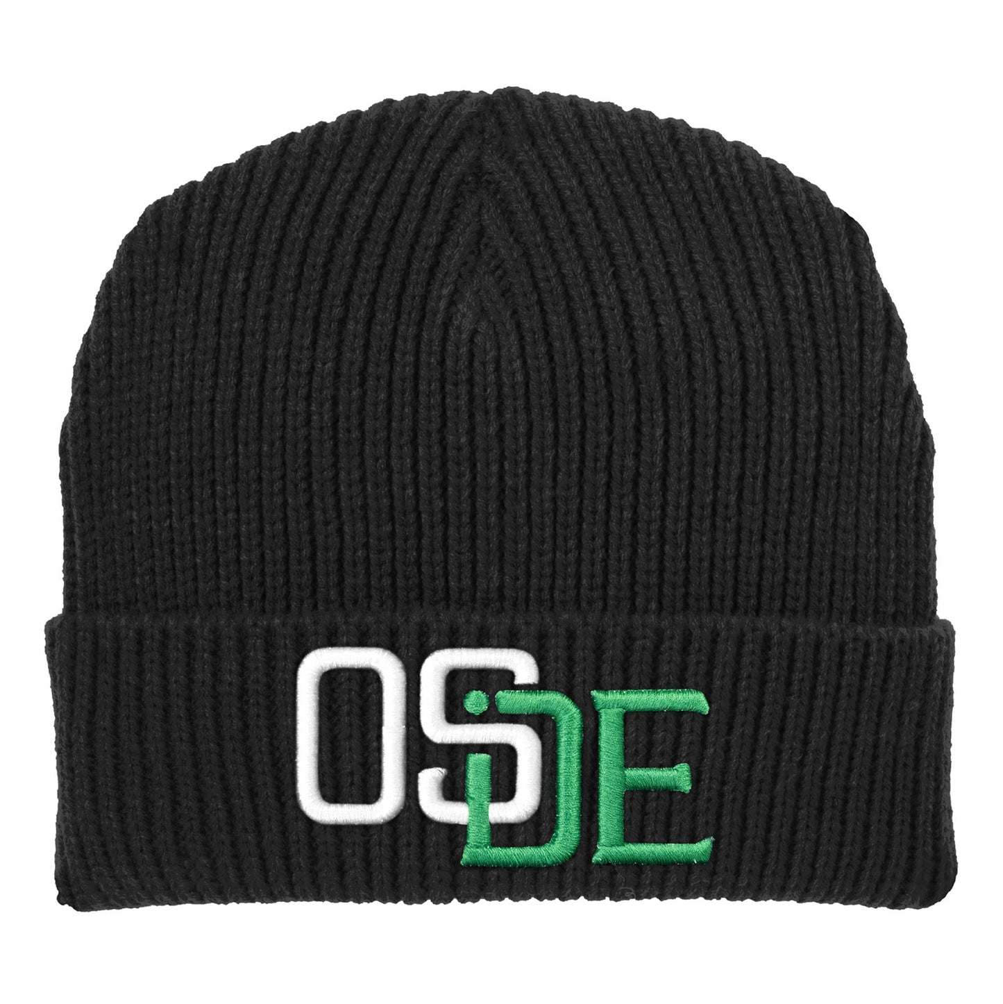 Oside SD Watch Cap Beanie - Black, White and Green