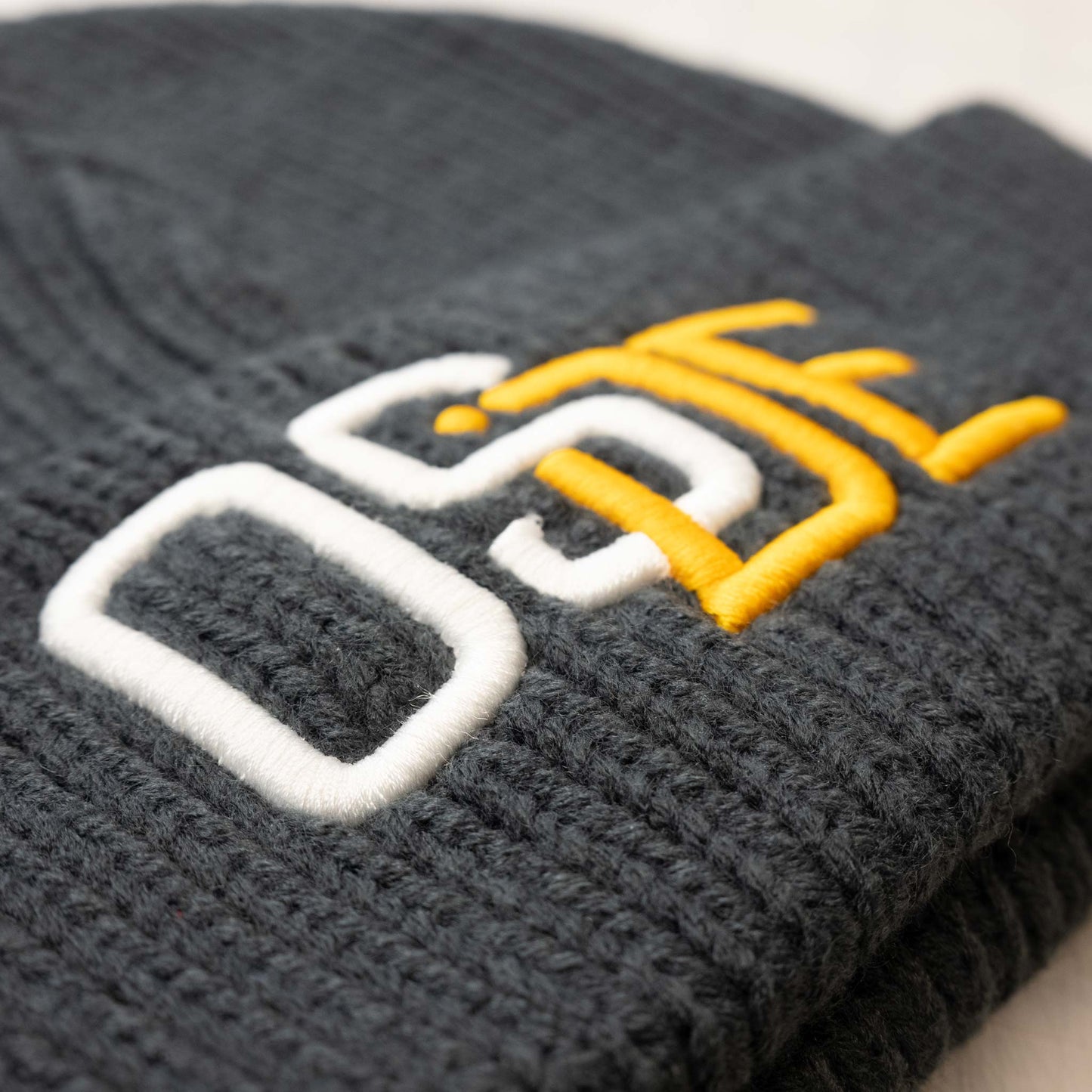 Oside SD Watch Cap Beanie - Gray, White and Gold