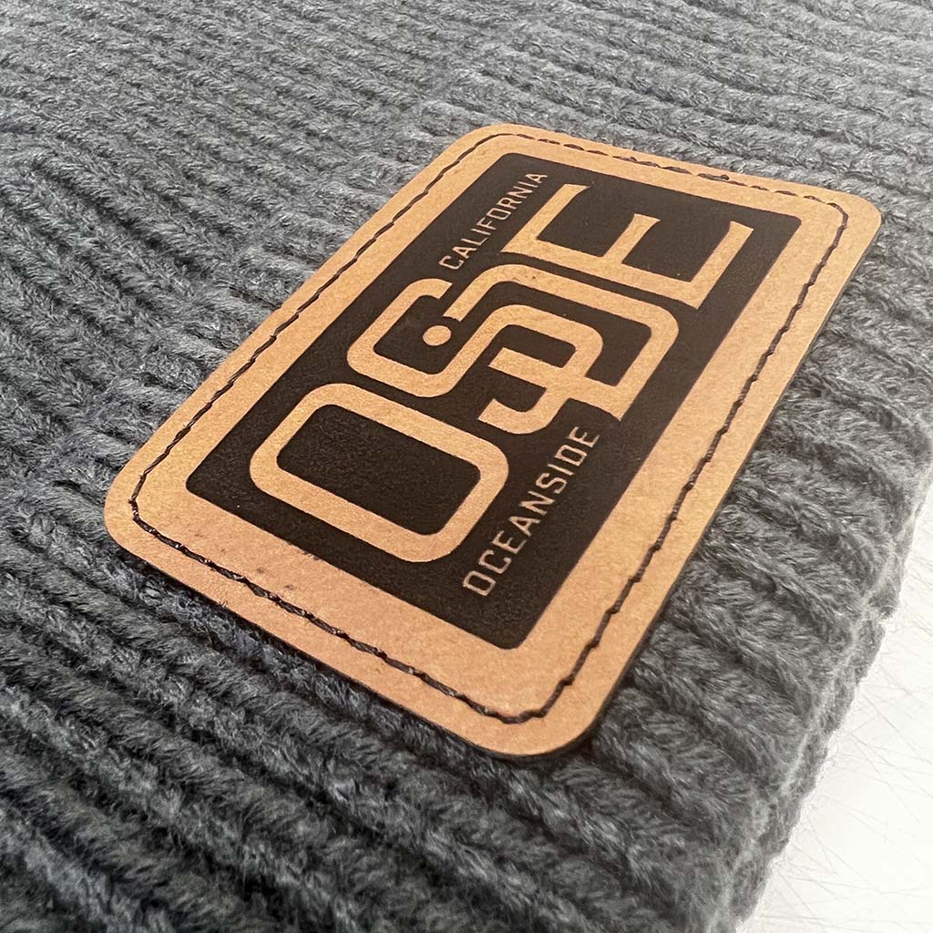 Oside SD Watch Cap Beanie - Graphite with Leatherette Patch
