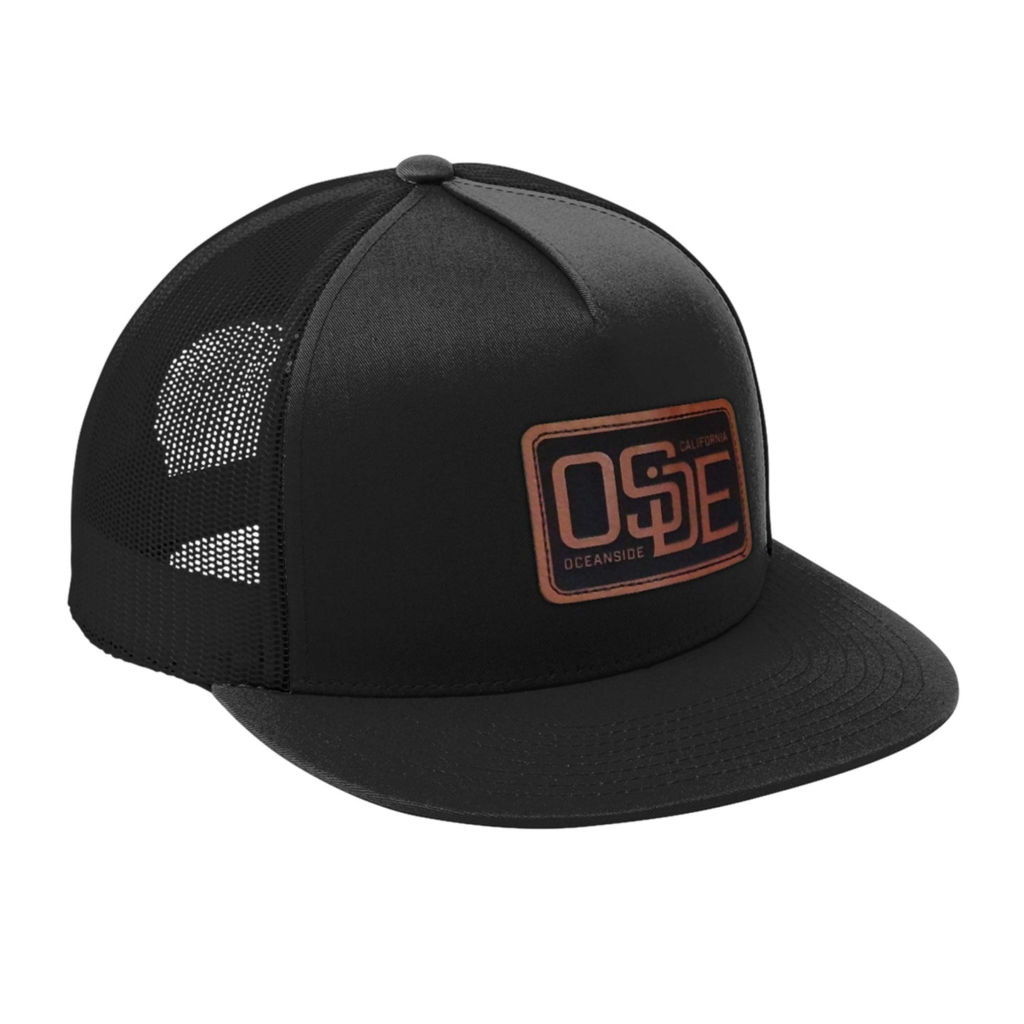 Oside OG Black Trucker Hat - Leatherette Patch