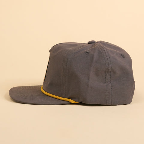 Charcoal and Gold Rope Snapback with Patch