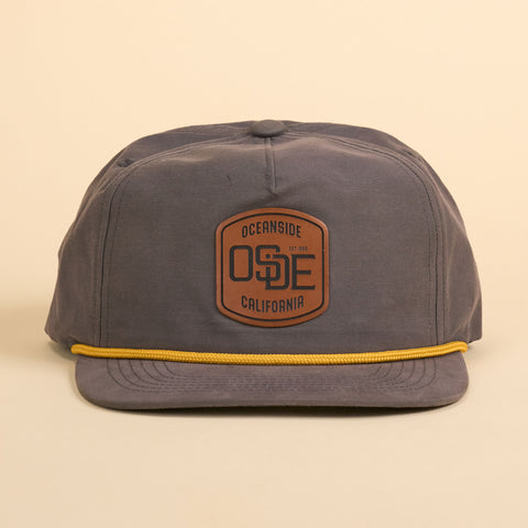 Charcoal and Gold Rope Snapback with Patch