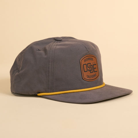 Charcoal and Gold Rope Snapback with Patch
