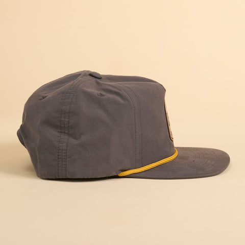 Charcoal and Gold Rope Snapback with Patch