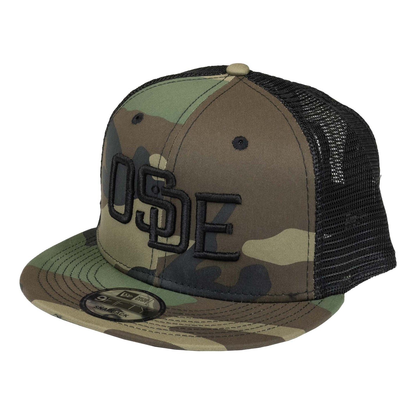 Oside SD New Era® Snapback Trucker Cap - Camo and Black