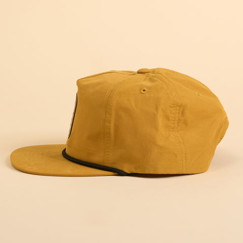 Gold and Black Rope Snapback with Patch