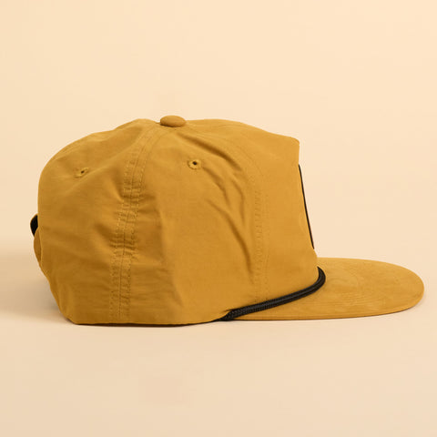 Gold and Black Rope Snapback with Patch