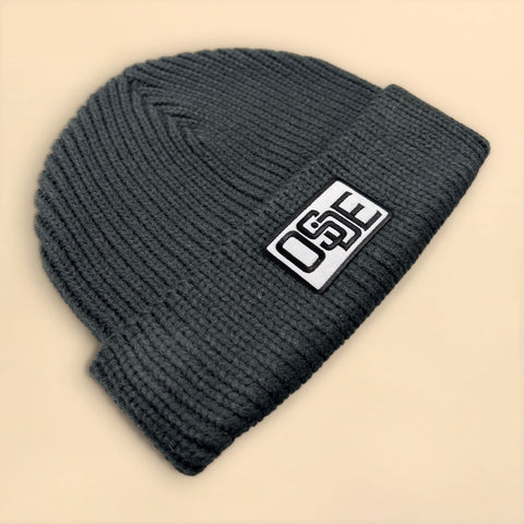 Heavyweight Watch Cap Beanie  - Gray with Embroidered Patch