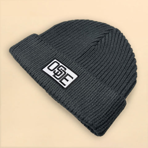 Heavyweight Watch Cap Beanie  - Gray with Embroidered Patch