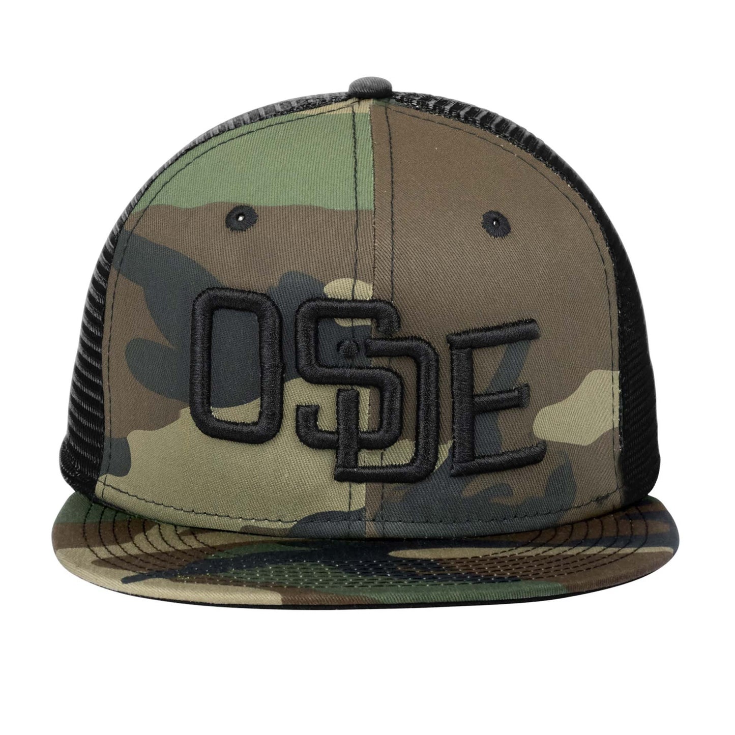 Oside SD New Era® Snapback Trucker Cap - Camo and Black