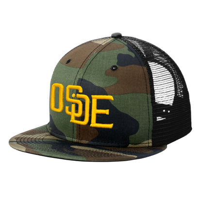 Oside SD New Era® Snapback Trucker Cap - Camo and Gold