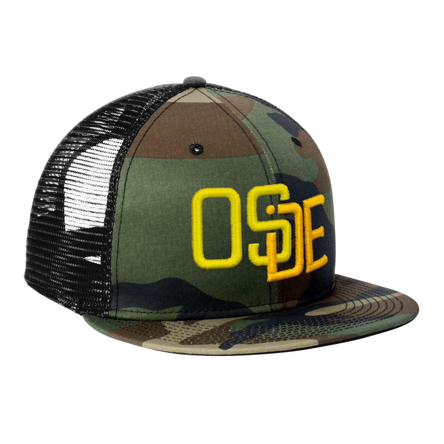 Oside SD New Era® Snapback Trucker Cap - Camo and Gold