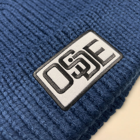 Heavyweight Watch Cap Beanie  - Navy with Embroidered Patch