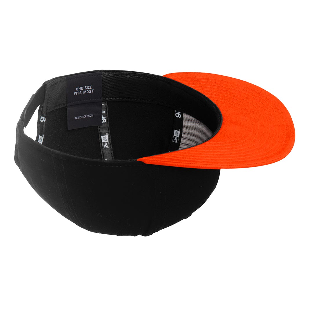 Oside SD New Era® Snapback Cap - Black with Orange Bill, White and Orange