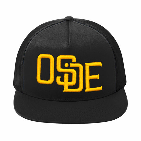 Oside SD Classic Trucker Hat - Black and Gold