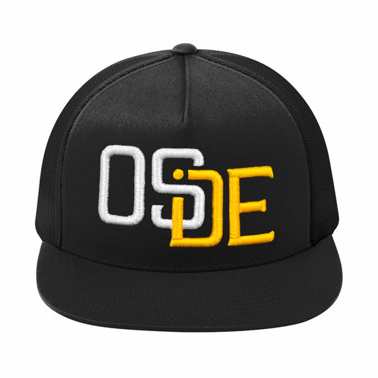 Oside SD Classic Trucker Hat - Black, White and Gold