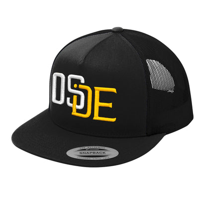 Oside SD Classic Trucker Hat - Black, White and Gold