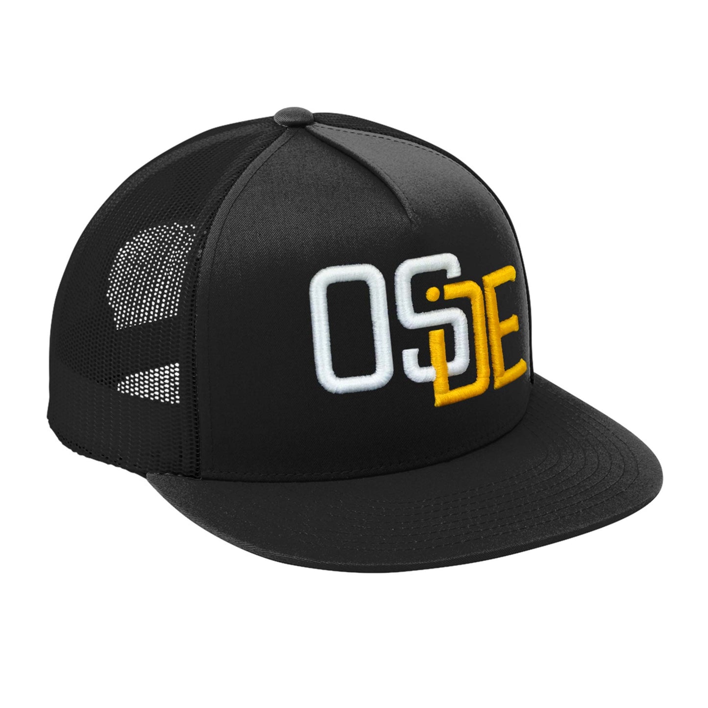 Oside SD Classic Trucker Hat - Black, White and Gold