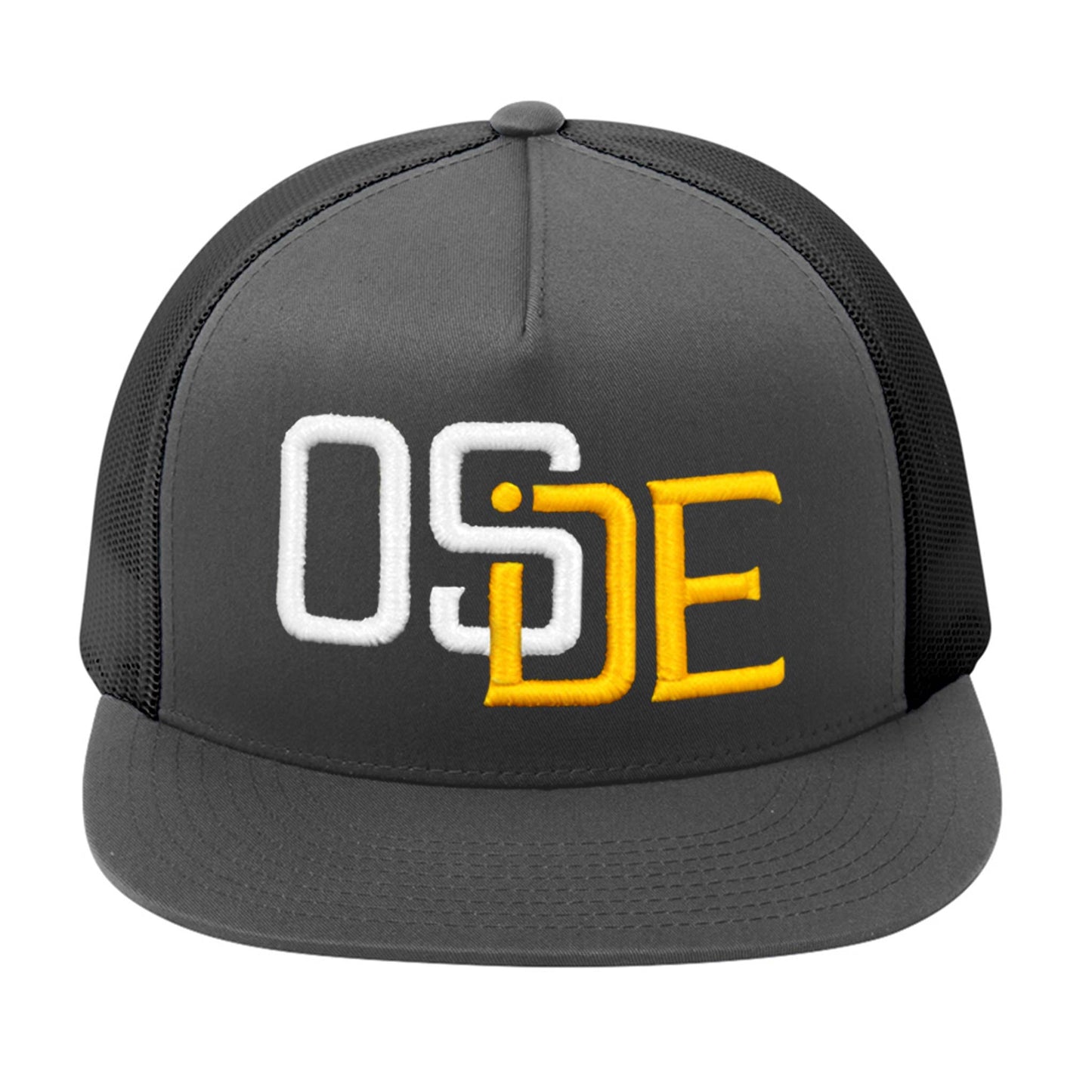 Oside SD Classic Trucker Hat - Gray, White and Gold