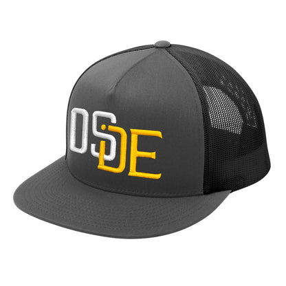 Oside SD Classic Trucker Hat - Gray, White and Gold