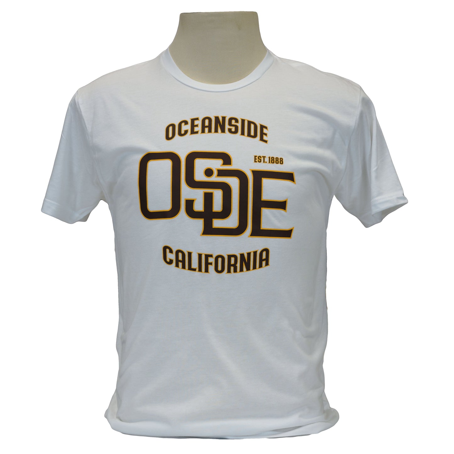 Original Brand T-Shirt - White, Brown and Gold