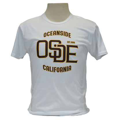 Original Brand T-Shirt - White, Brown and Gold