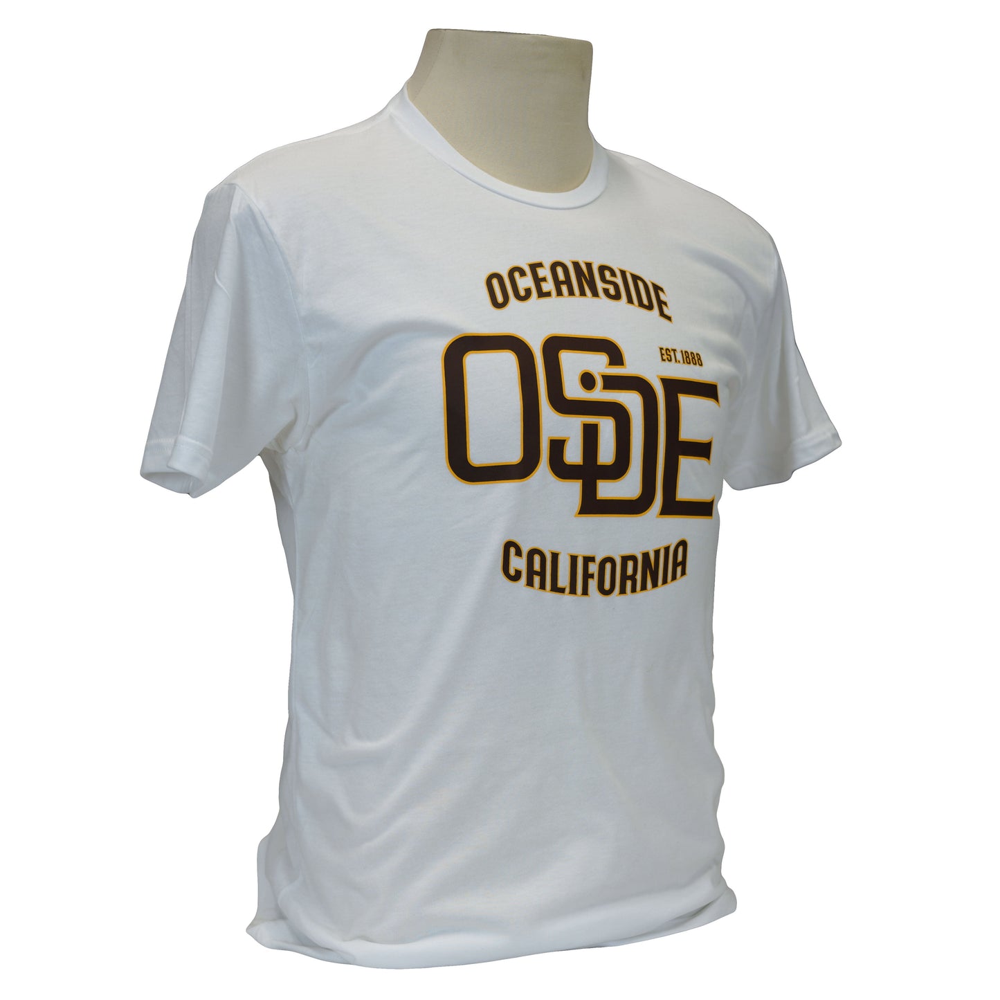 Original Brand T-Shirt - White, Brown and Gold