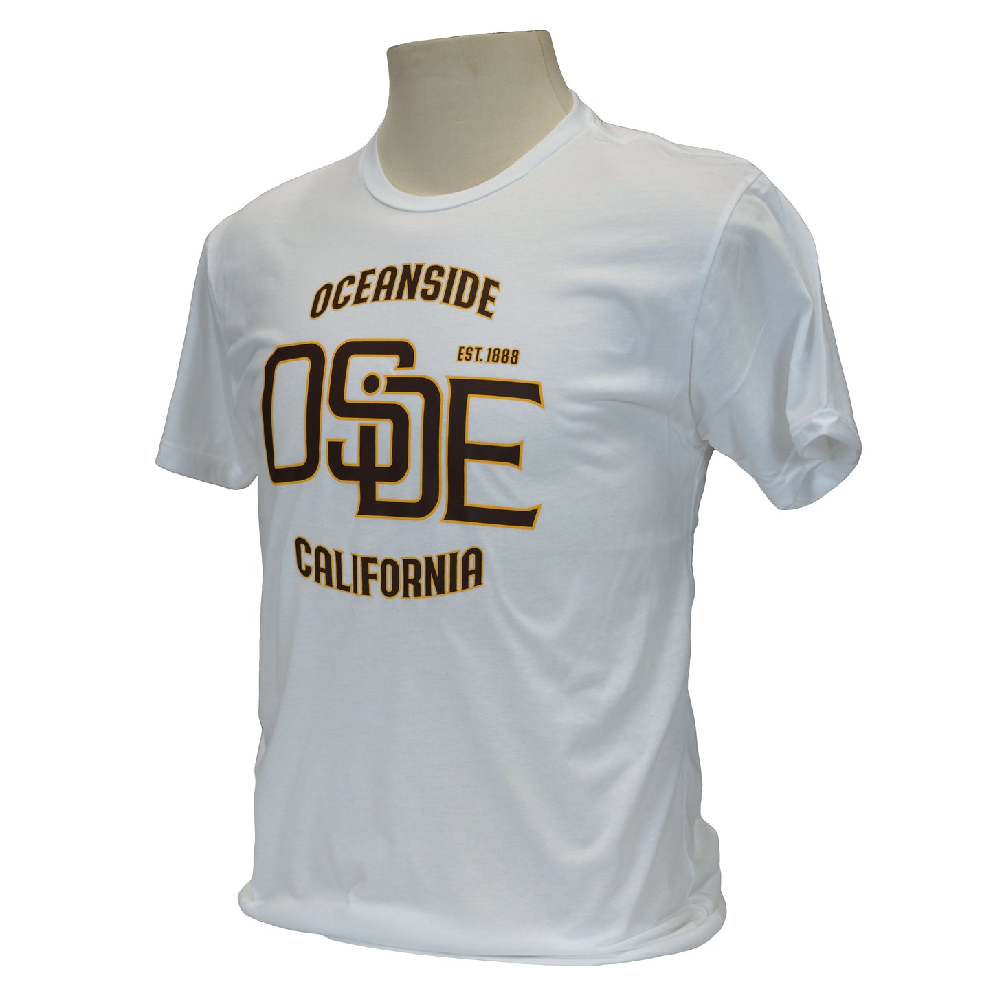 Original Brand T-Shirt - White, Brown and Gold