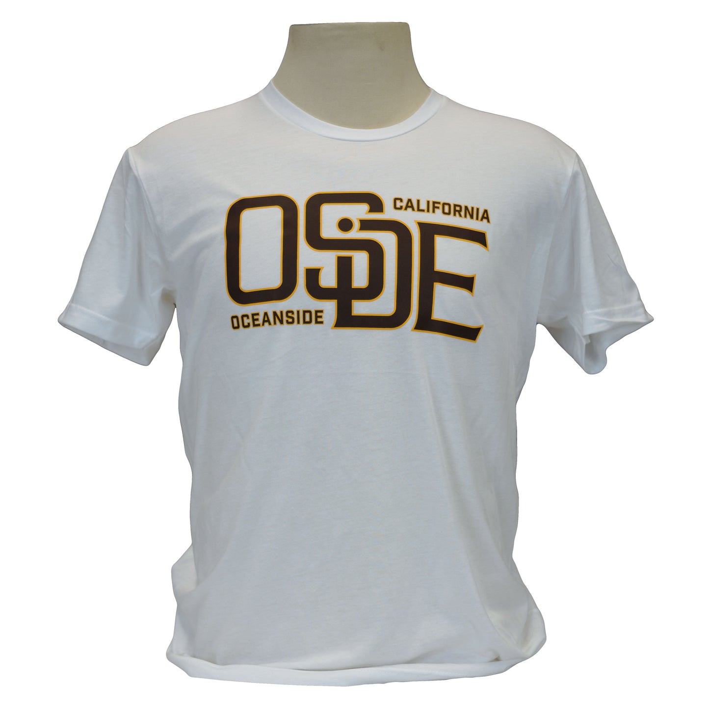 Classic Brand T-Shirt - White, Brown and Gold