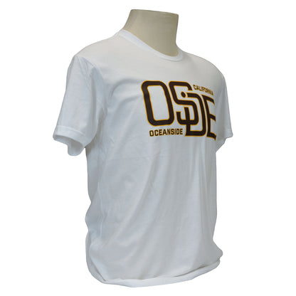 Classic Brand T-Shirt - White, Brown and Gold