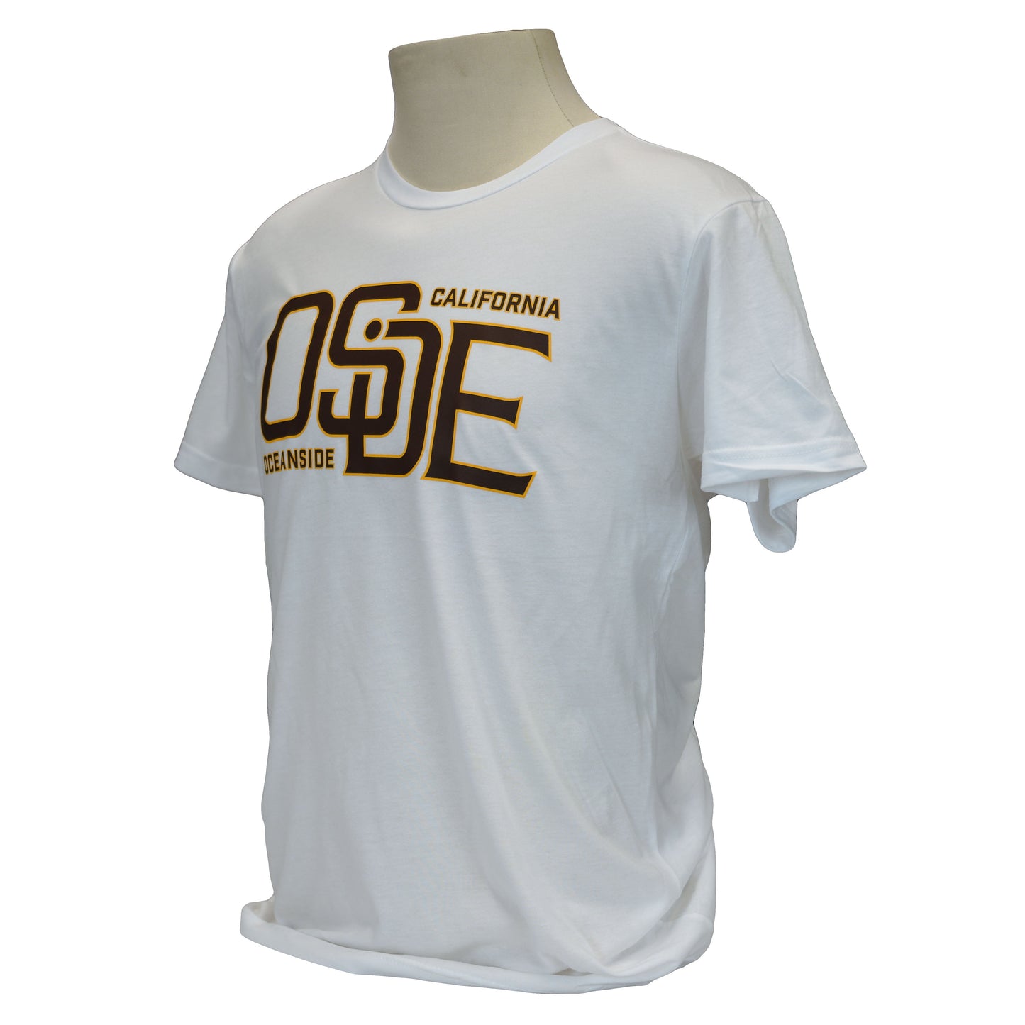 Classic Brand T-Shirt - White, Brown and Gold