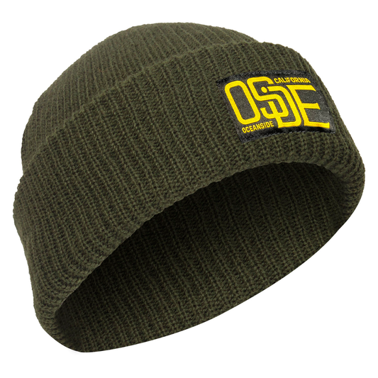 Oside SD Poly Beanie - Green with Soft Woven Patch