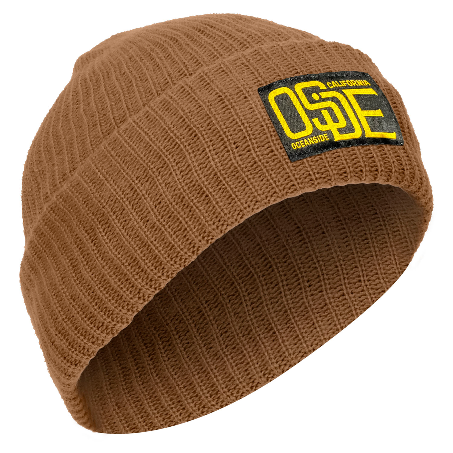 Oside SD Poly Beanie - Tan with Soft Woven Patch