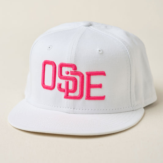 White and Hot Pink Snapback