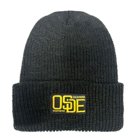 Soft Gray Beanie with Woven Patch
