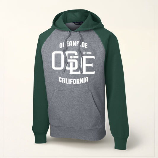 Green and Heather Gray Hoodie