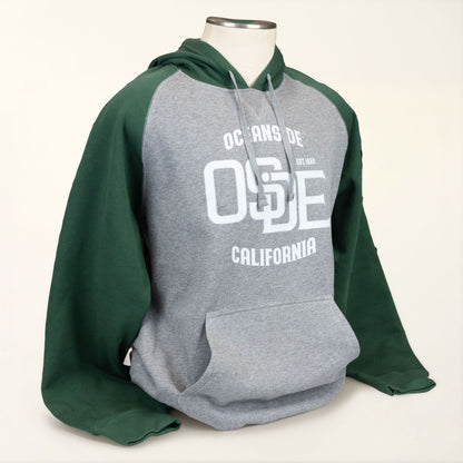 Green and Heather Gray Hoodie