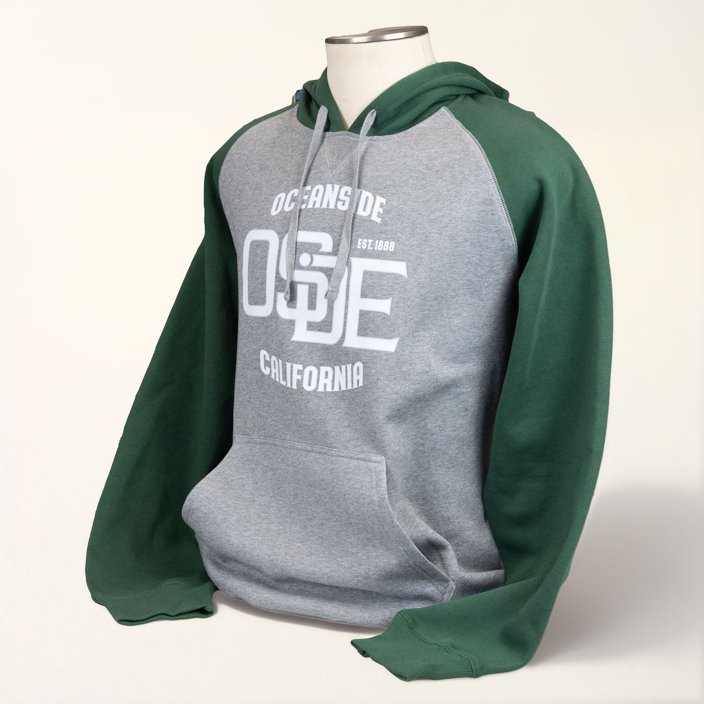 Green and Heather Gray Hoodie