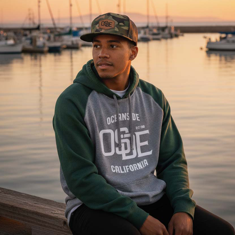 Oceanside Green and Heather Gray Hoodie