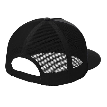 Oside OG Black Trucker Hat - Leatherette Hexagon Patch