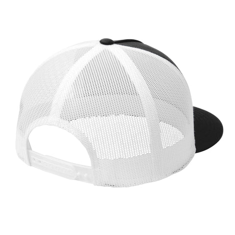 Black and White Mesh Trucker