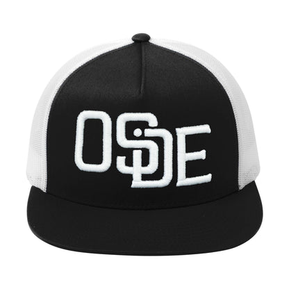 Oside SD Classic Trucker Hat - Black / White Mesh, White