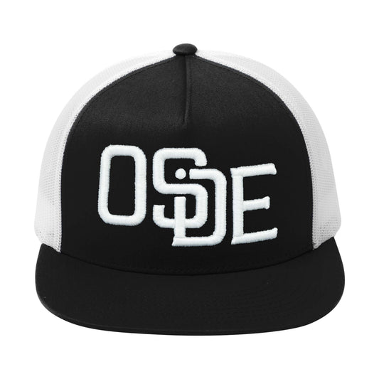 Oside SD Classic Trucker Hat - Black / White Mesh, White