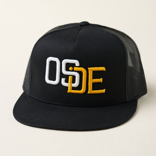 Black, White and Gold Trucker