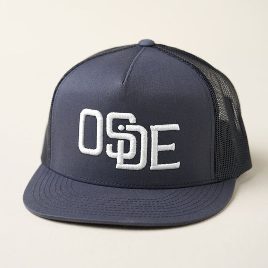 Gray and White Trucker