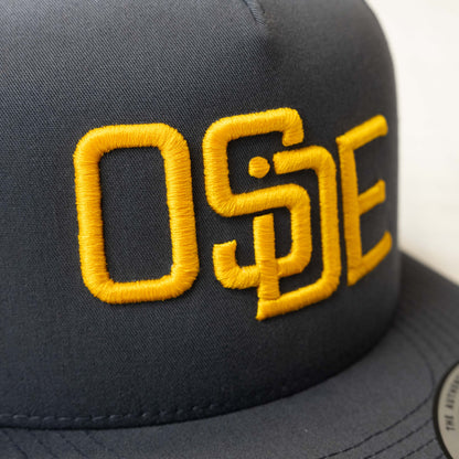 Oside SD Classic Trucker Hat - Gray and Gold