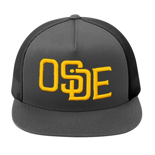 Oside SD Classic Trucker Hat - Gray and Gold