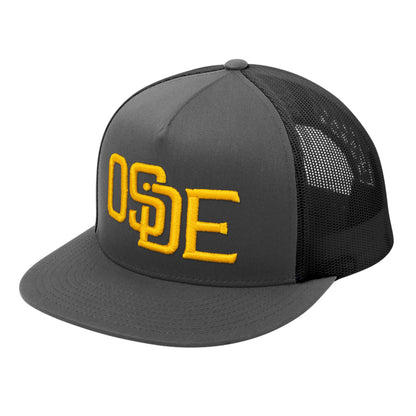 Oside SD Classic Trucker Hat - Gray and Gold