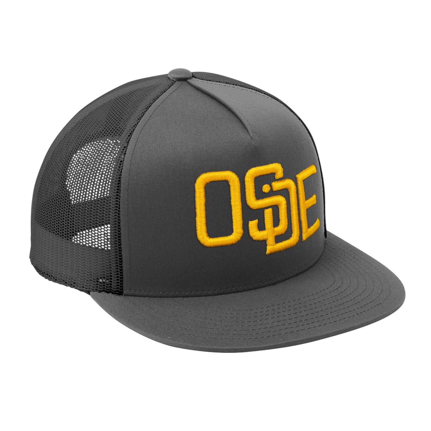 Oside SD Classic Trucker Hat - Gray and Gold